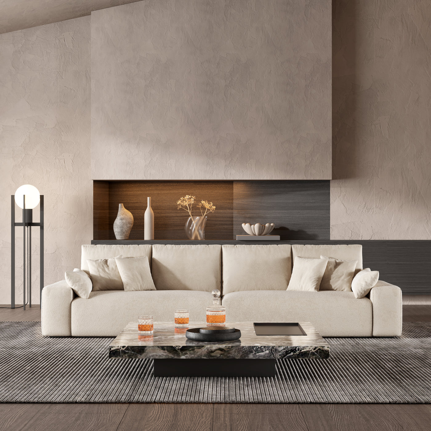 The Empress Beige Sofa-Beige