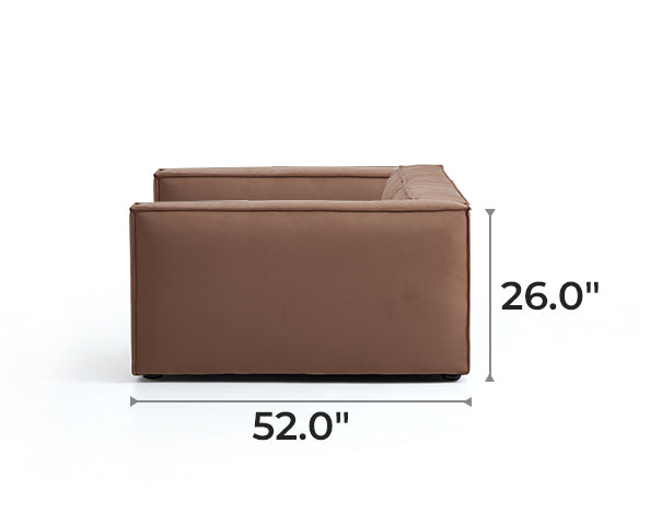 Luxury Minimalist Brown Fabric U-Shaped Sectional Sofa