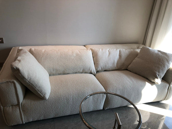 Nordic Modern Creamy Sofa with Ottoman