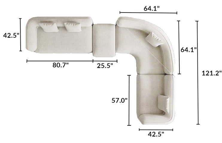 Prism Minimalist Corner Sectional Sofa