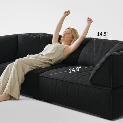 Brioche Soft Boucle Sofa-Black