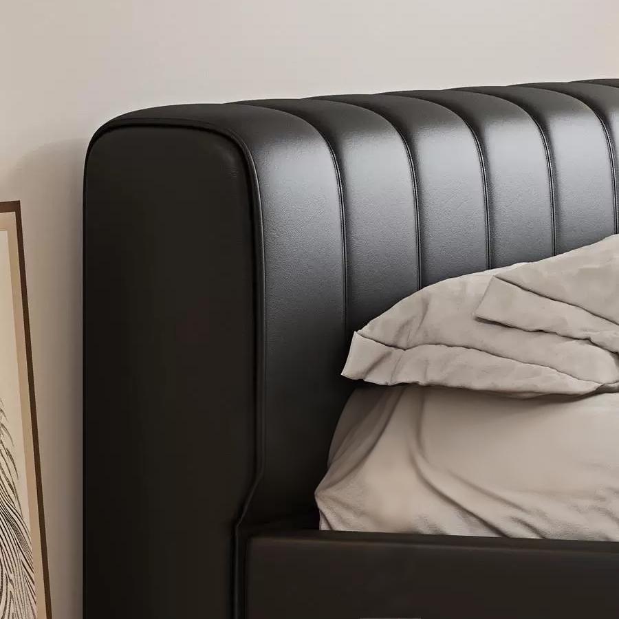 Bitter Chocolate Leather Bed