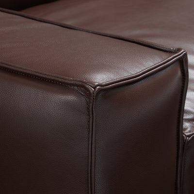 Luxury Minimalist Dark Brown Leather Daybed Sofa-Dark Brown