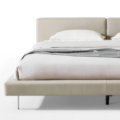 Charcoal Toast Leather Bed-Beige