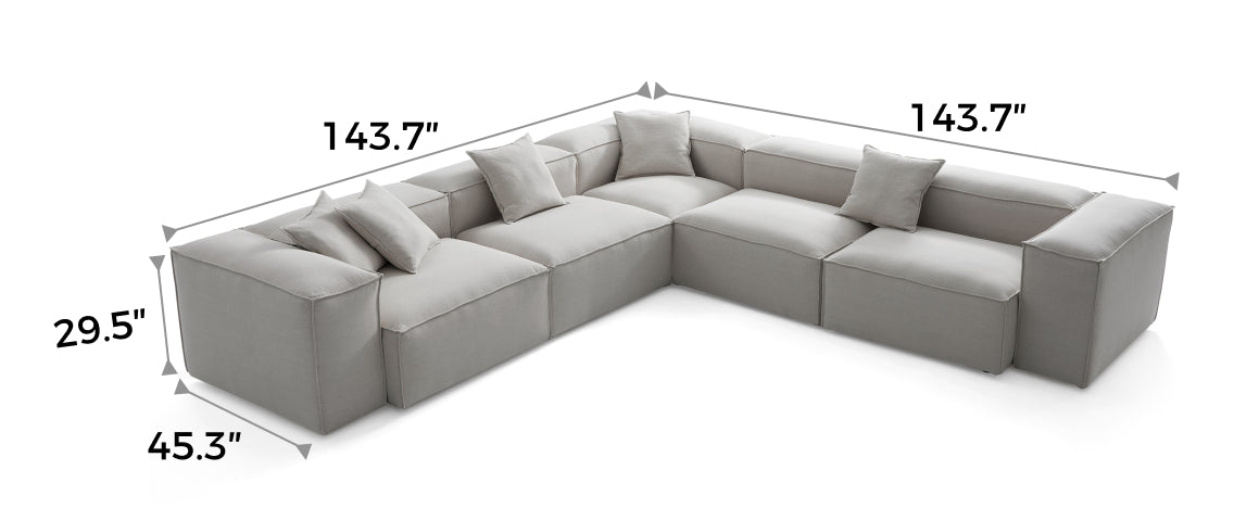 Freedom Modular Gray Corner Sectional Sofa