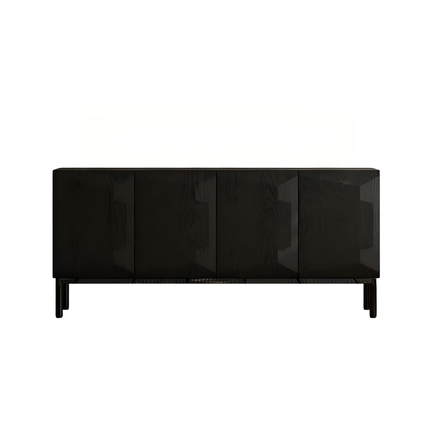 Florence Black Solid Wood Sideboard Cabinet-hidden