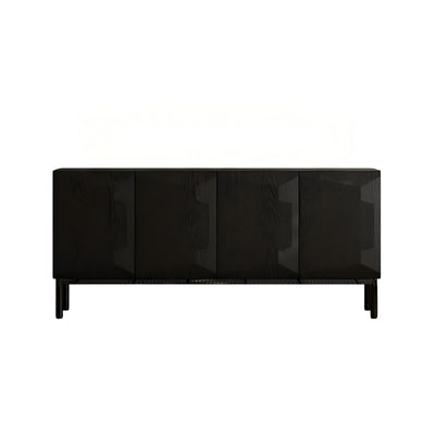 Florence Black Solid Wood Sideboard Cabinet-hidden