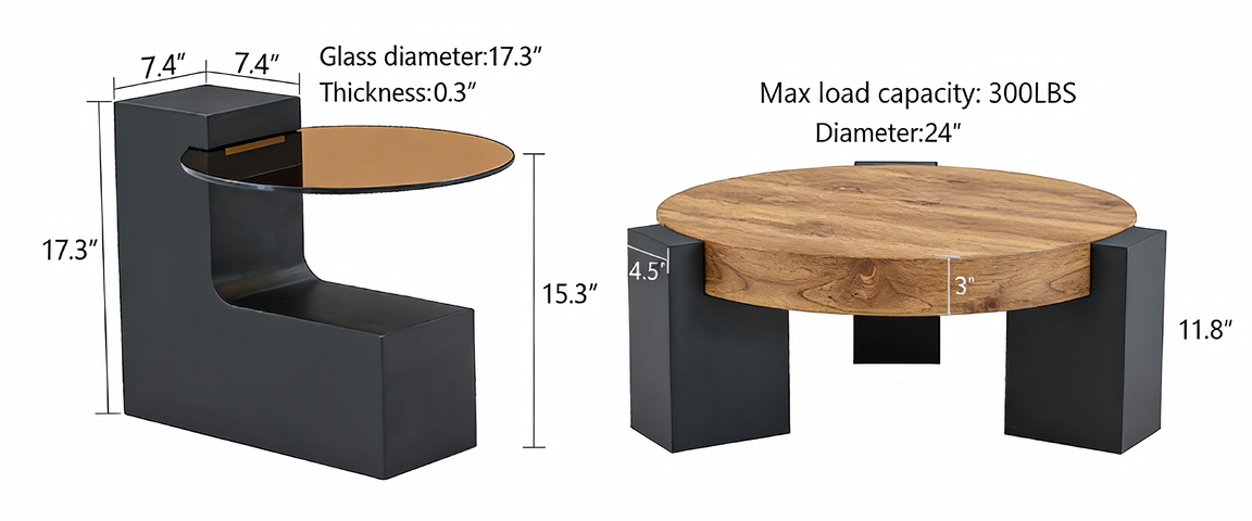 Atelier Wodden Coffee Table Set