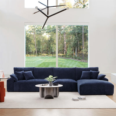 The Empress Navy Blue Sectional-Navy Blue