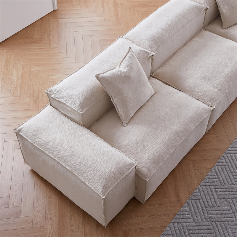 Freedom Modular White Sectional Sofa-Khaki