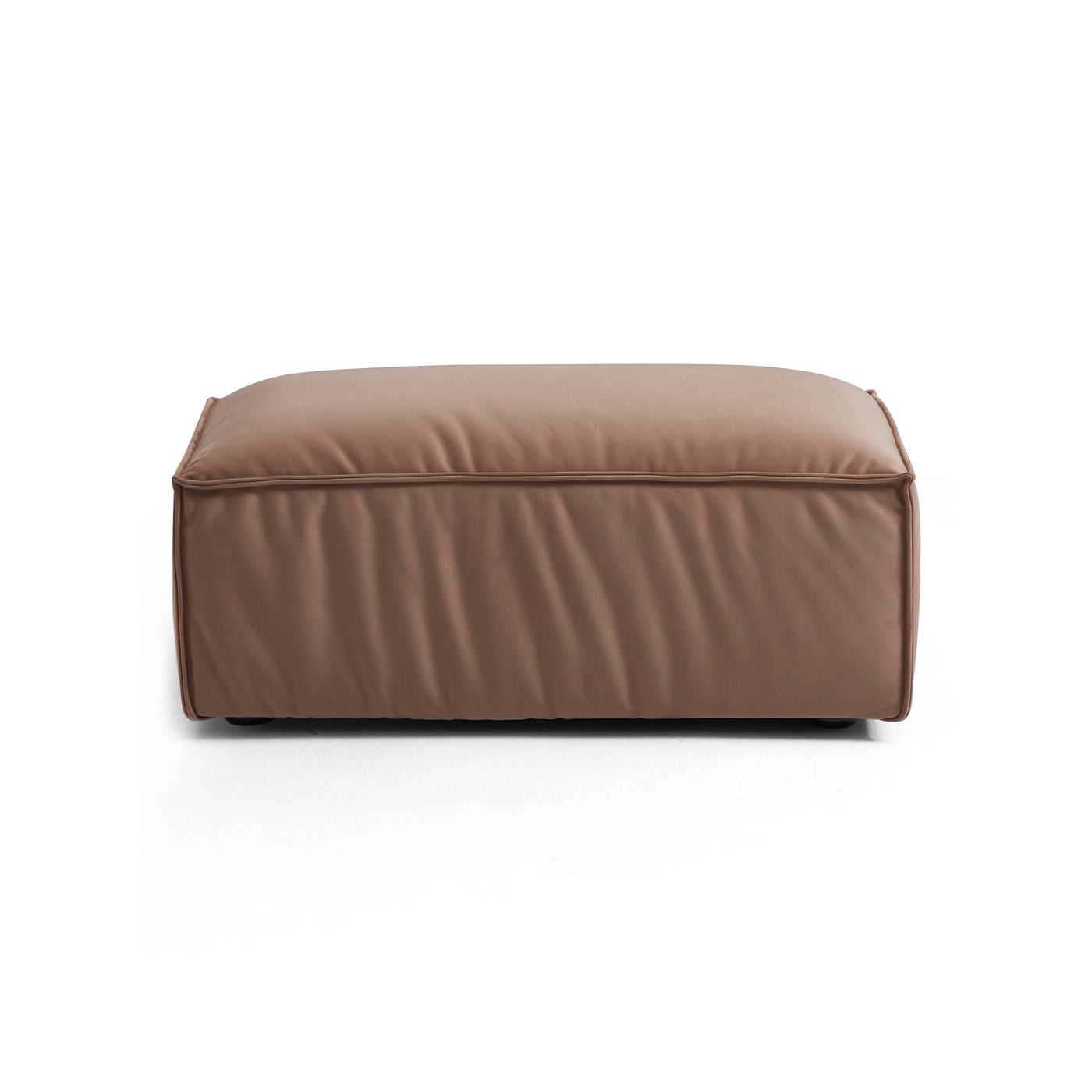 Luxury Minimalist Brown Fabric Ottoman