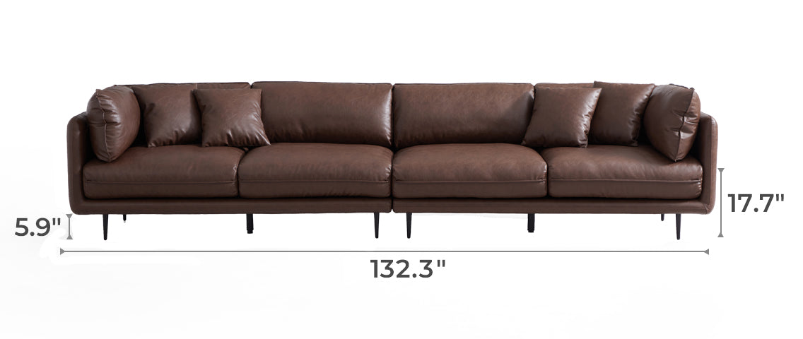 Vanilla Brown Leather Sofa