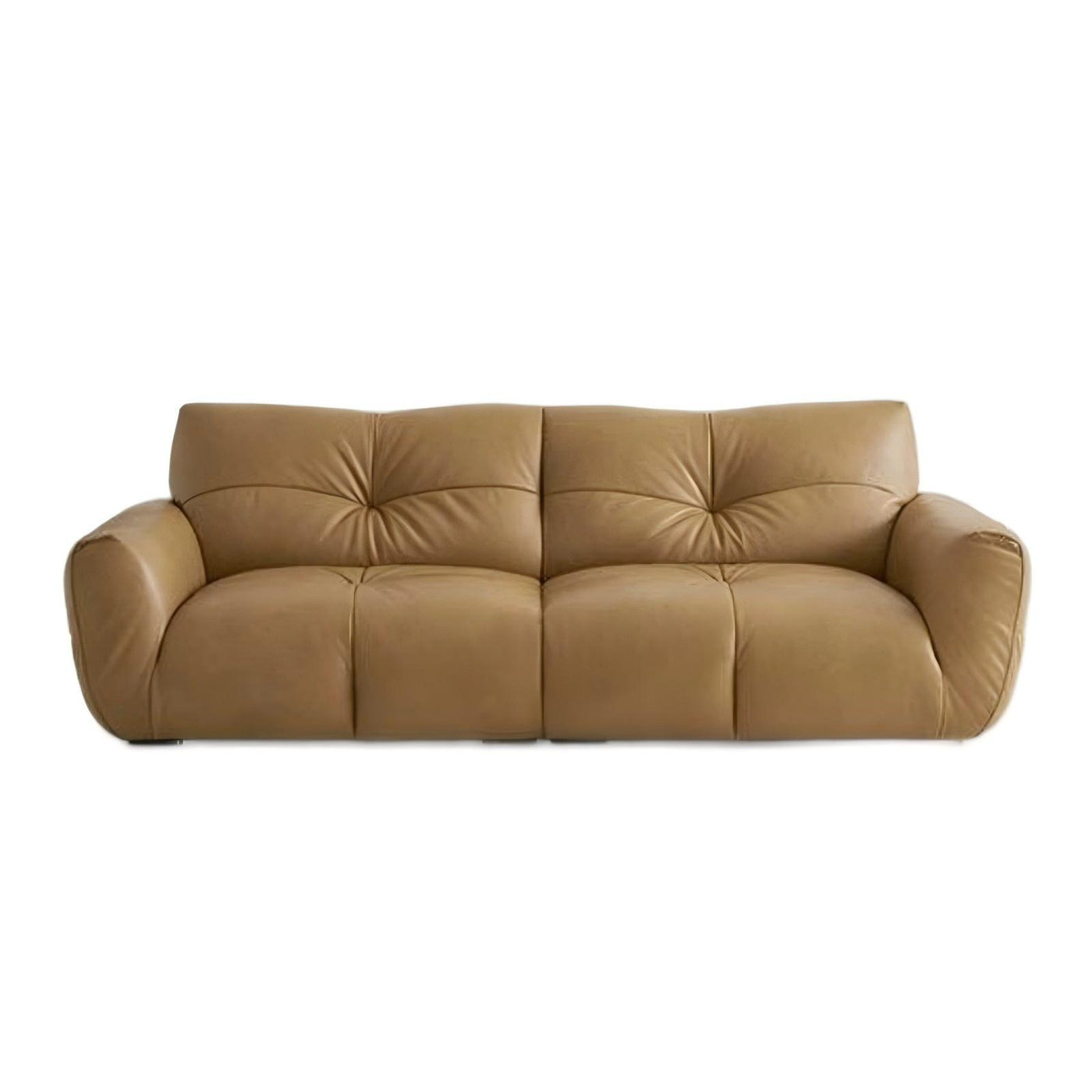 Cocoa Loaf Leather Sofa-Camel-86.6"