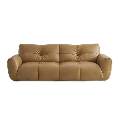 Cocoa Loaf Leather Sofa-Camel-86.6"