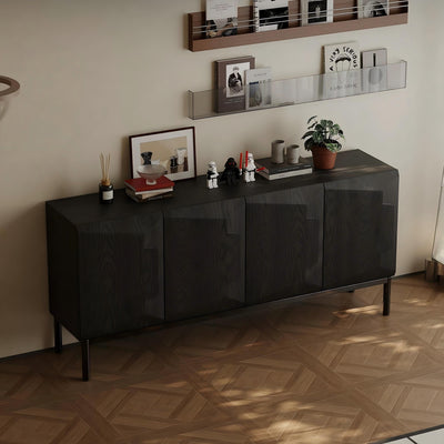 Florence Black Solid Wood Sideboard Cabinet