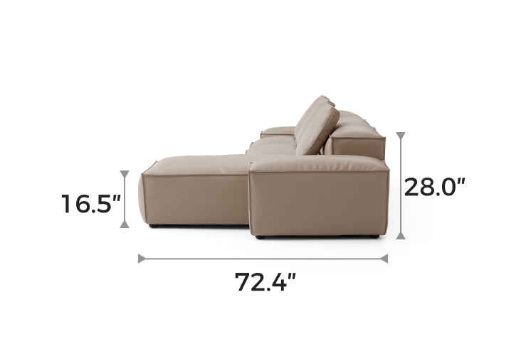 Flex Modular Khaki Genuine Leather Sectional