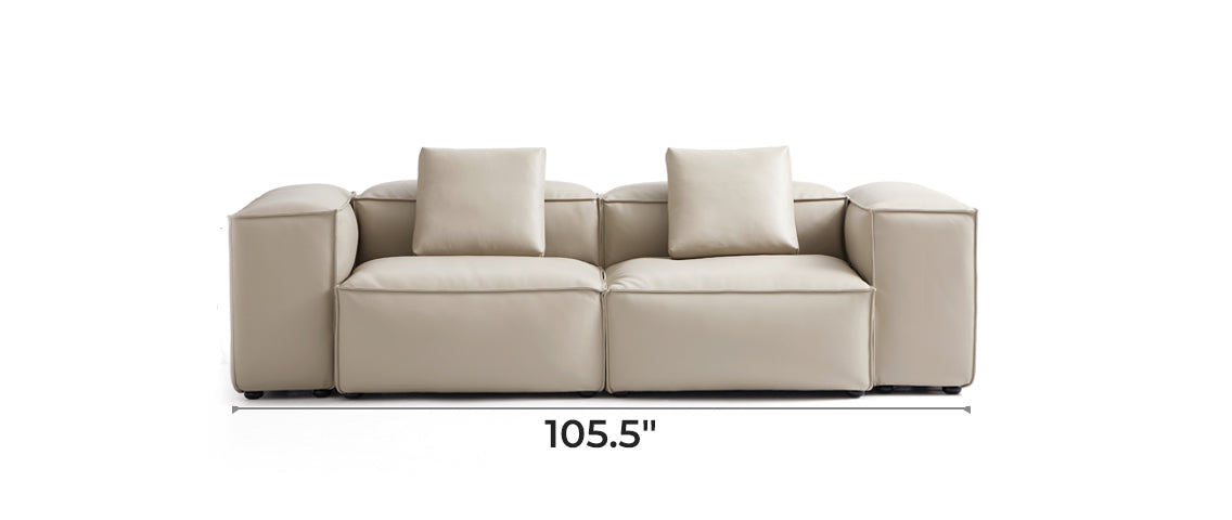 Flex Modular Beige Genuine Leather Sofa