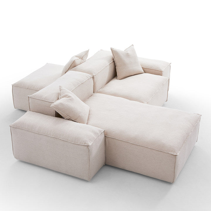 Freedom Modular Gray Double Sided Sectional Sofa-Khaki-106.3″-Low