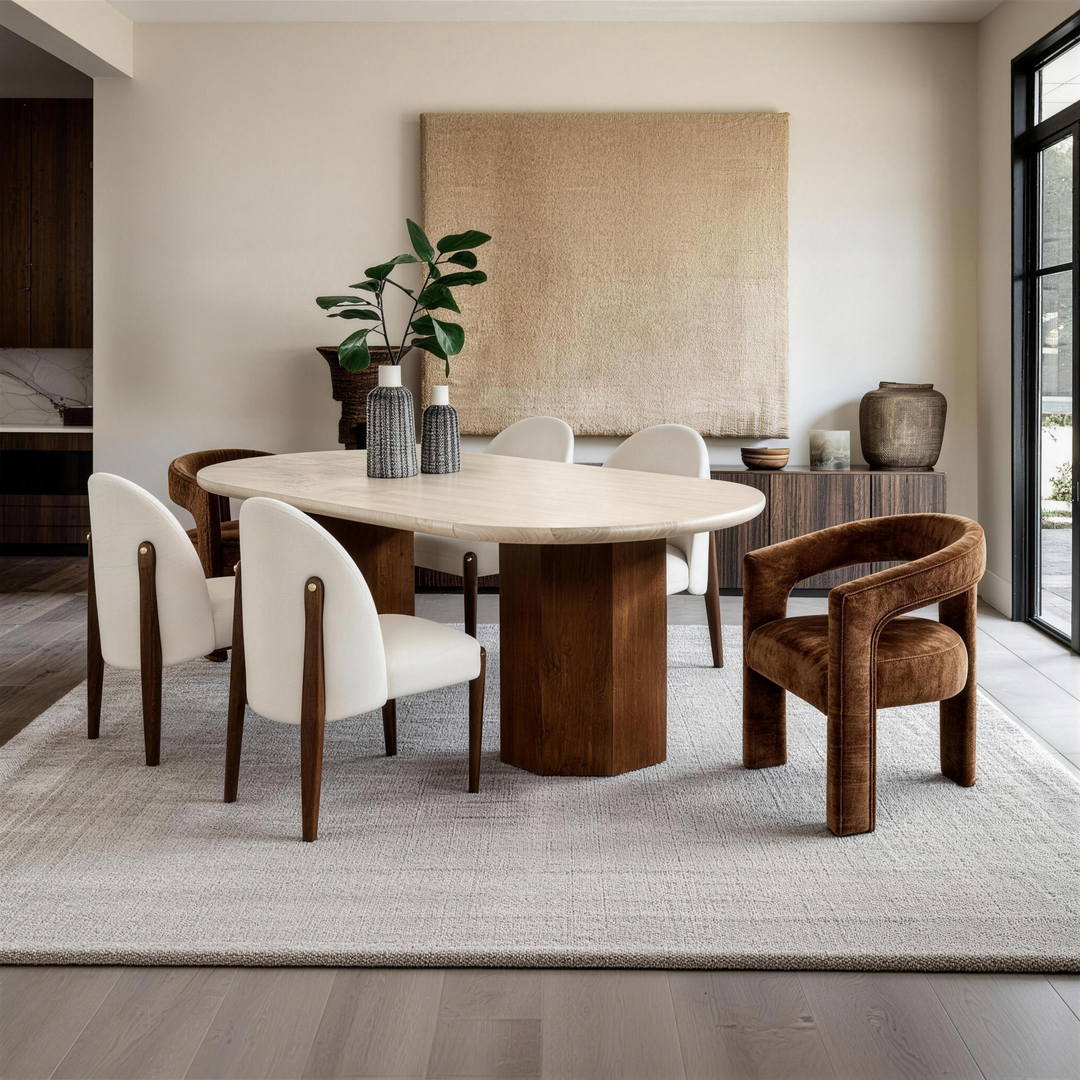 Vale Stone & Wood Dining Table