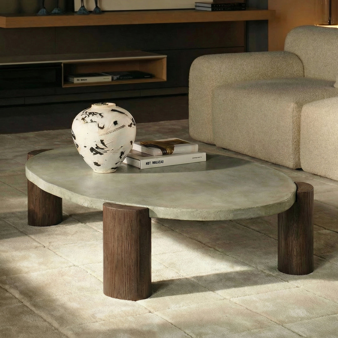 Cement Oval Coffee Table