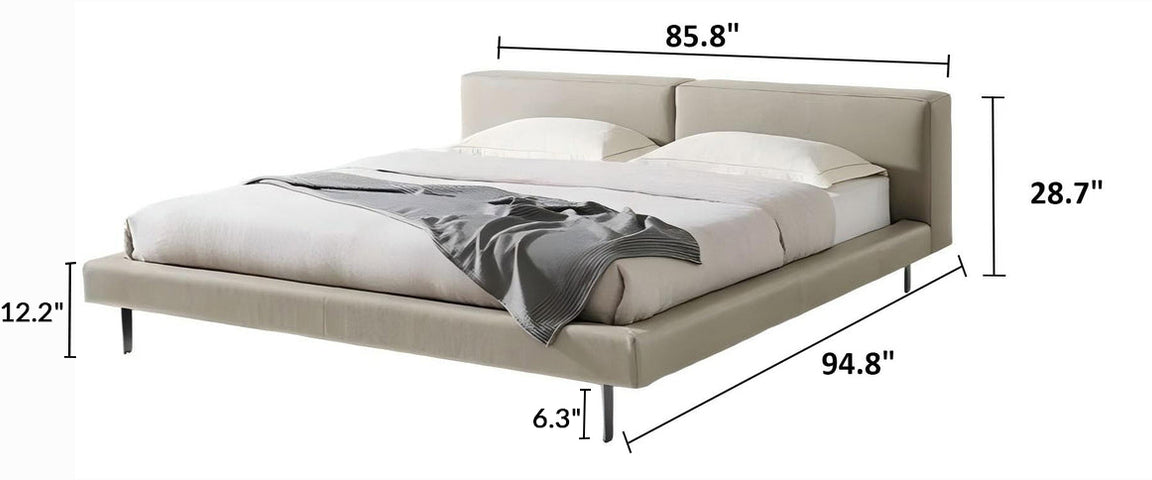 Charcoal Toast Leather Bed