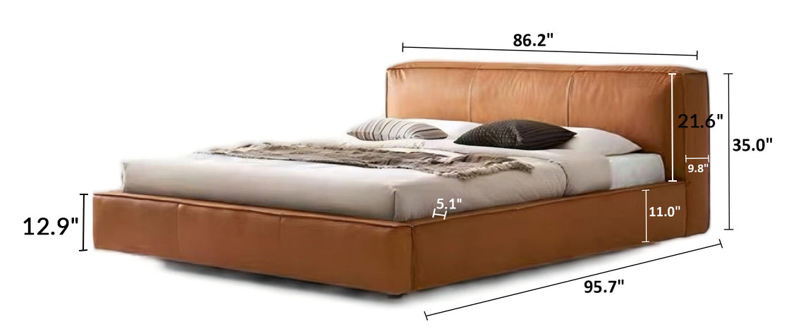 Cinnamon Leather Bed