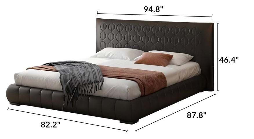 Dark Rum Leather Bed