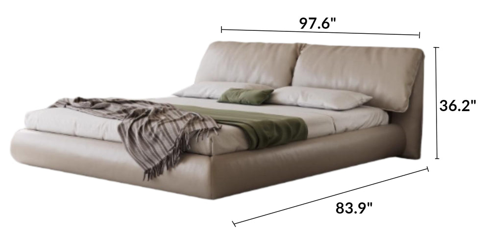 Butter Puff Leather Bed