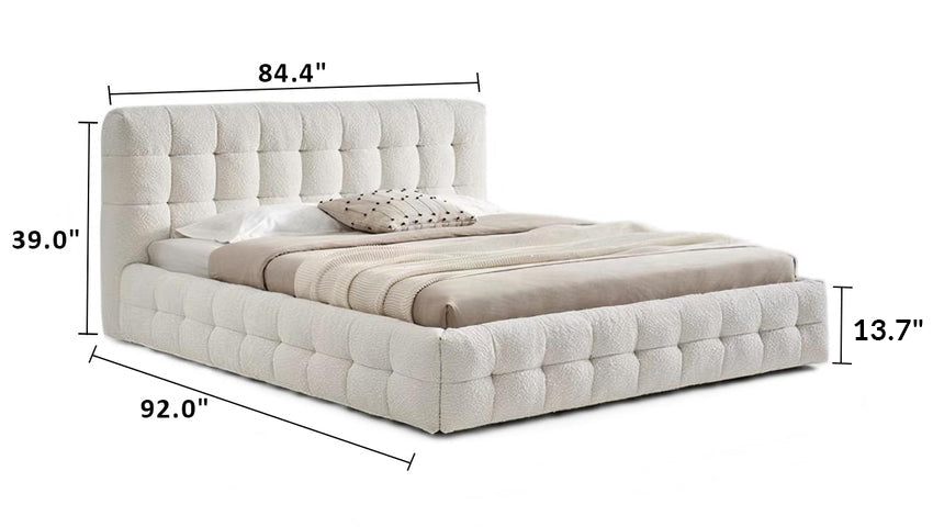 Cream Puff Boucle Bed