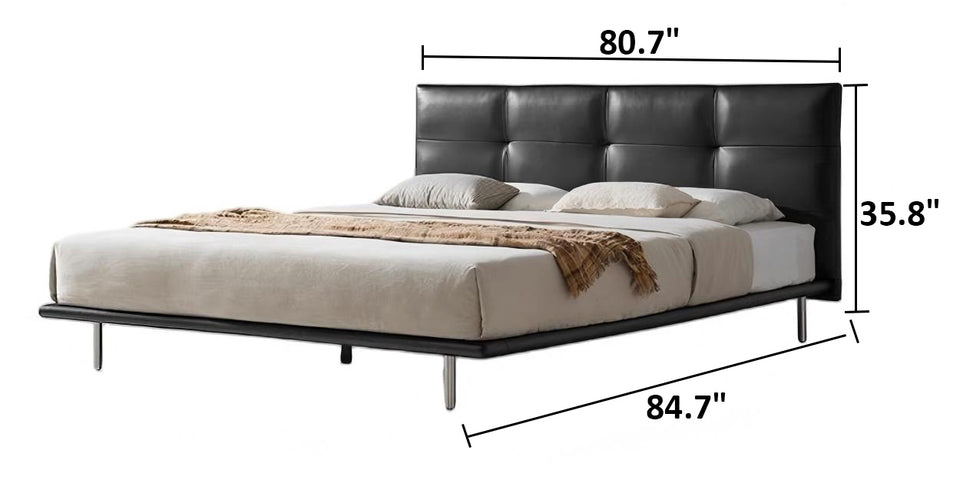 Toffee Brick Leather Bed