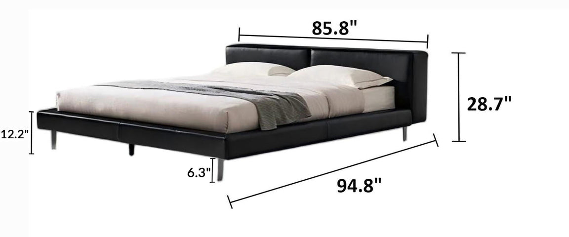 Charcoal Toast Leather Bed