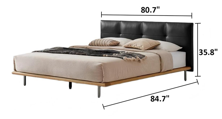 Toffee Brick Leather Bed