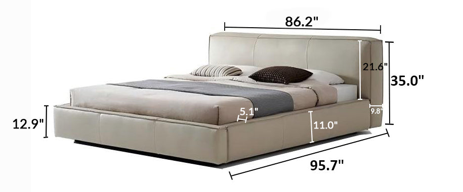 Cinnamon Leather Bed