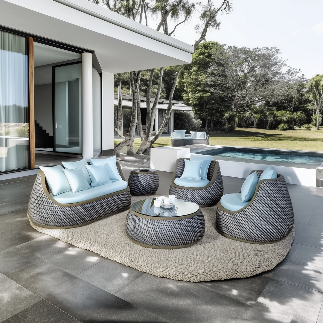 Strafford Woven Patio Lounge Set with Cushions