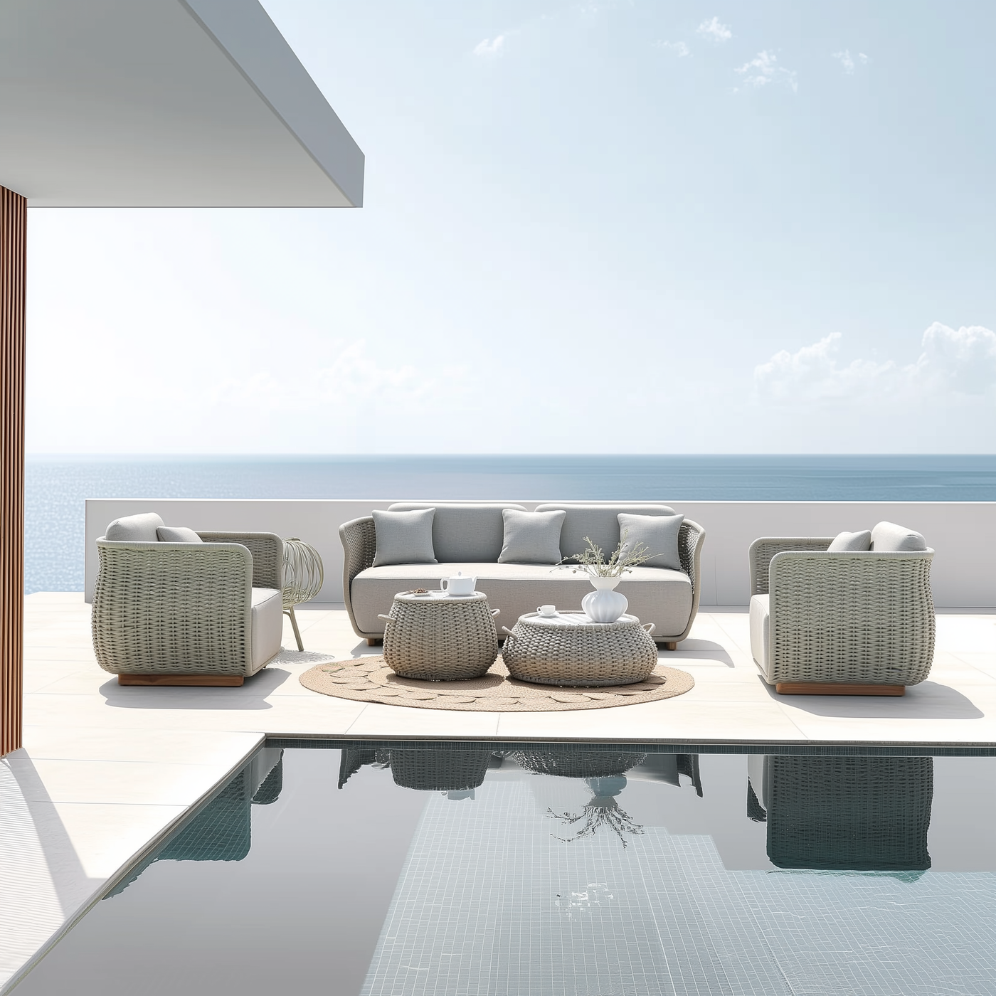 Laguna Outdoor Wicker Sofa Set with Cushions