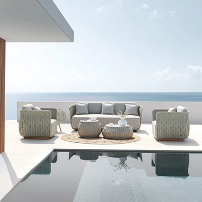 Laguna Outdoor Wicker Sofa Set with Cushions