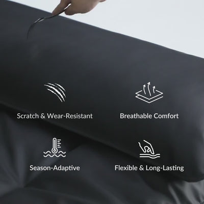 Lewis Adjustable Backrest Ultra Wide Leather Sofa-Black