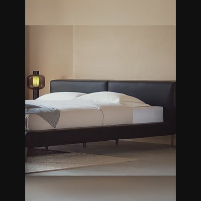 Charcoal Toast Leather Bed-Black