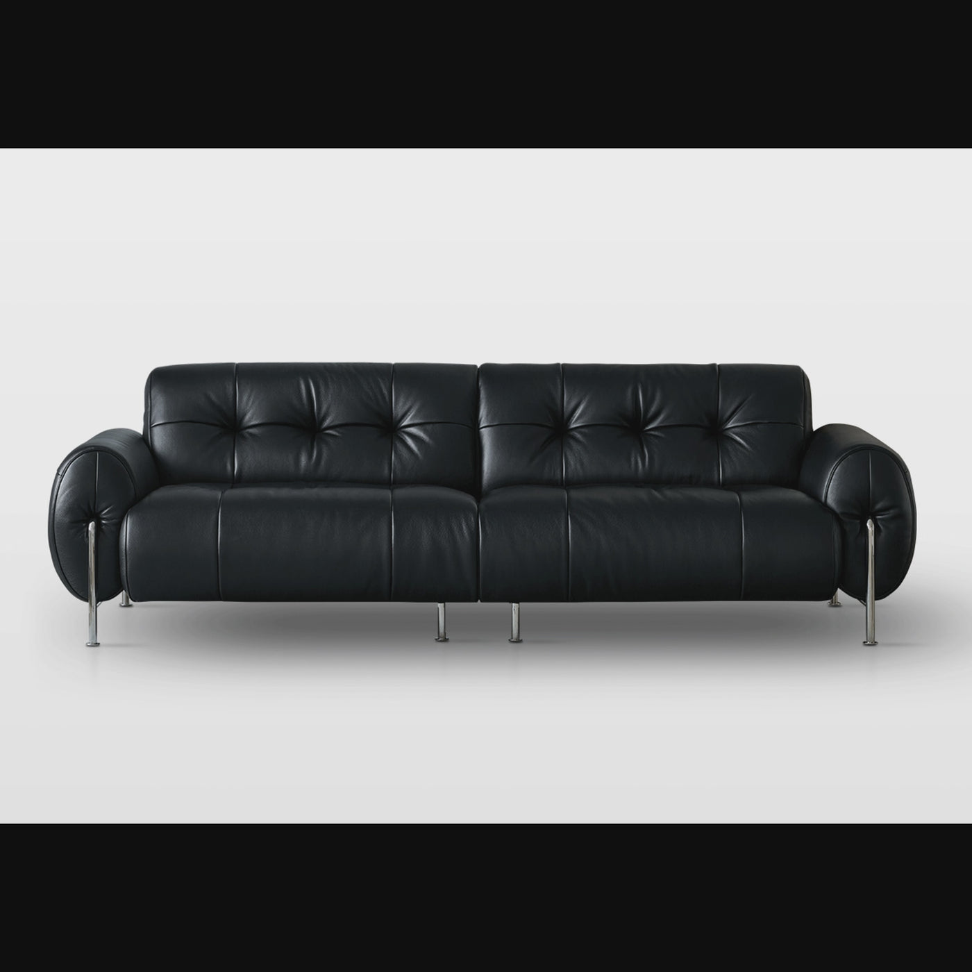 Banning Vintage Leather Sofa-Black