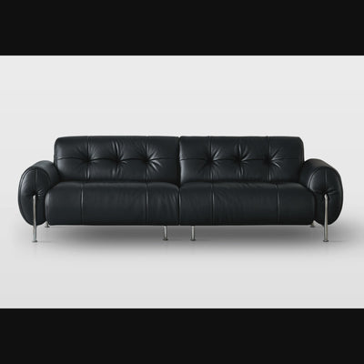 Banning Vintage Leather Sofa-Black