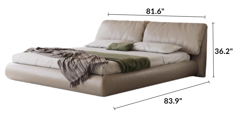 Butter Puff Leather Bed