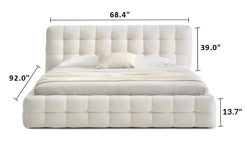Cream Puff Boucle Bed