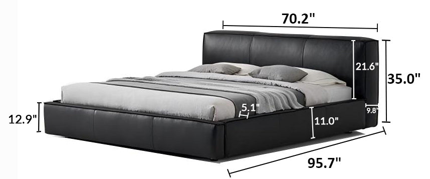 Cinnamon Leather Bed