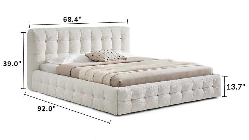 Cream Puff Boucle Bed