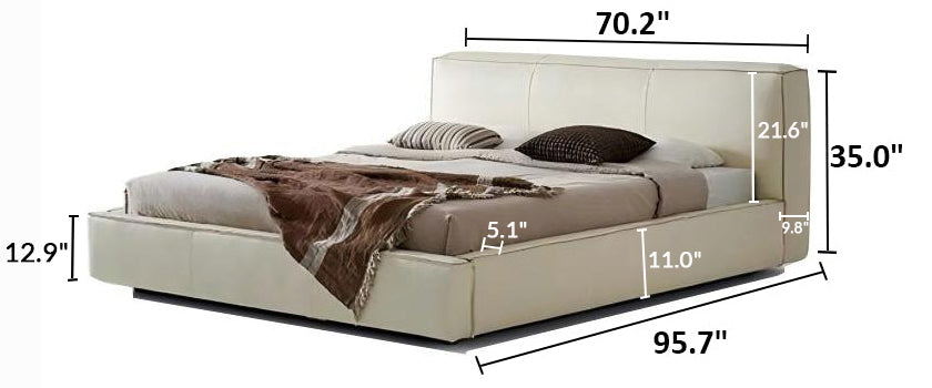 Cinnamon Leather Bed