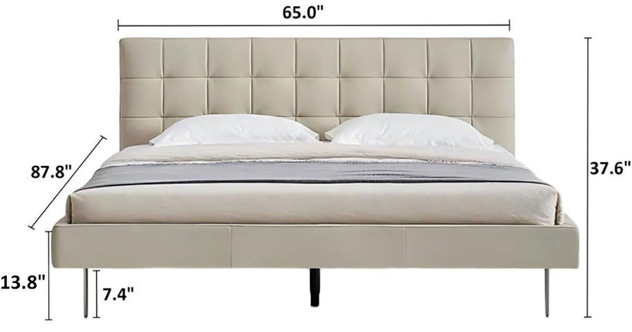 Mocha Slice Leather Bed