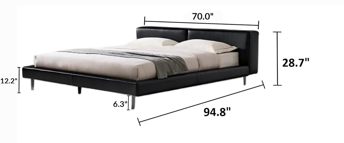 Charcoal Toast Leather Bed