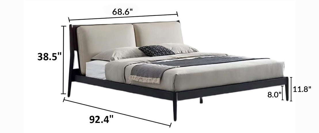 Truffle Cream Leather Bed