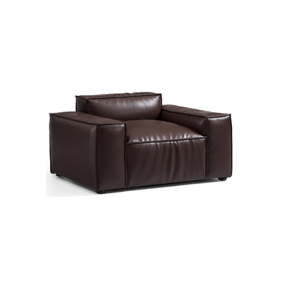 Luxury Minimalist Black Leather Armchair-hidden