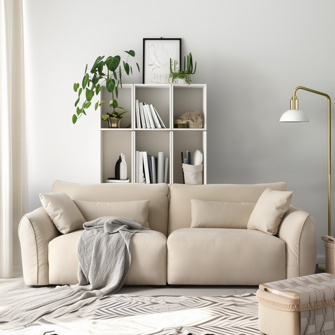 Milano Moda Minimalist Beige Sofa
